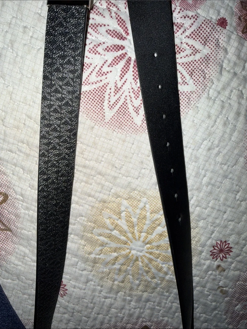Michael Kors Black Leather Belt with Crystal MK Logo Buckle